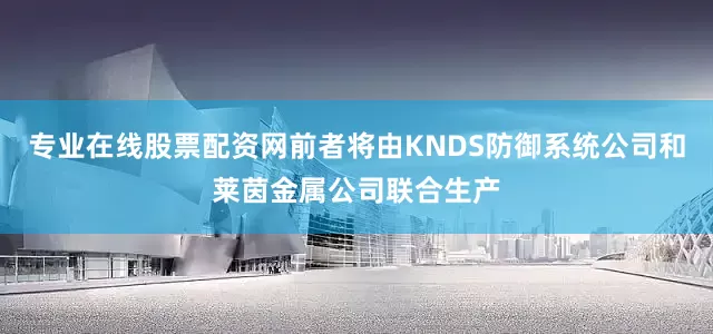 专业在线股票配资网前者将由KNDS防御系统公司和莱茵金属公司联合生产
